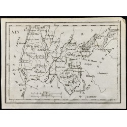 Gravure de 1830 - Ain - Carte ancienne du département - 1