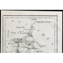 Gravure de 1830 - Ardennes - Carte ancienne du département - 2