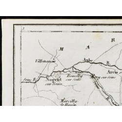 Gravure de 1830 - Aube - Carte ancienne du département - 2