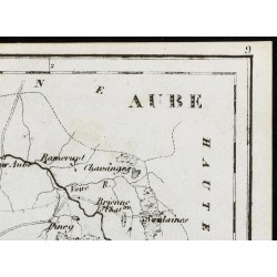 Gravure de 1830 - Aube - Carte ancienne du département - 3
