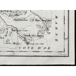 Gravure de 1830 - Aube - Carte ancienne du département - 5