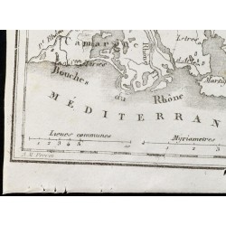 Gravure de 1830 - Bouches-du-Rhône - Carte ancienne du département - 4