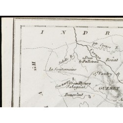 Gravure de 1830 - Creuse - Carte ancienne du département - 2
