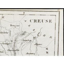 Gravure de 1830 - Creuse - Carte ancienne du département - 3