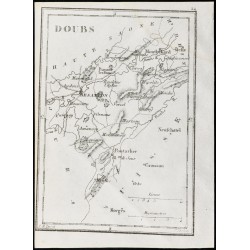 Gravure de 1830 - Doubs - Carte ancienne du département - 1
