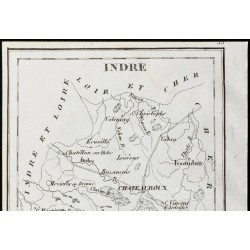Gravure de 1830 - Indre - Carte ancienne du département - 2