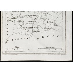 Gravure de 1830 - Indre - Carte ancienne du département - 3