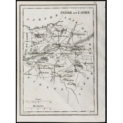 Gravure de 1830 - Indre et Loire - Carte ancienne du département - 1