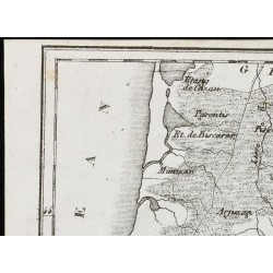 Gravure de 1830 - Landes - Carte ancienne du département - 2
