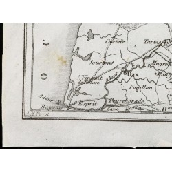Gravure de 1830 - Landes - Carte ancienne du département - 4