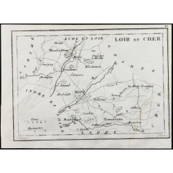 Gravure de 1830 - Loir et Cher - Carte ancienne du département - 1