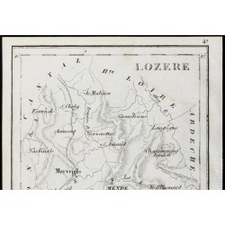 Gravure de 1830 - Lozère - Carte ancienne du département - 2
