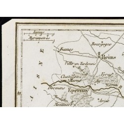 Gravure de 1830 - Marne - Carte ancienne du département - 2