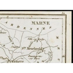 Gravure de 1830 - Marne - Carte ancienne du département - 3