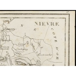 Gravure de 1830 - Nièvre - Carte ancienne du département - 3