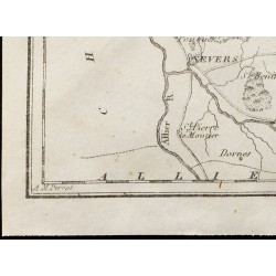 Gravure de 1830 - Nièvre - Carte ancienne du département - 4