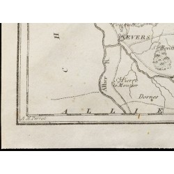 Gravure de 1830 - Nièvre - Carte ancienne du département - 4