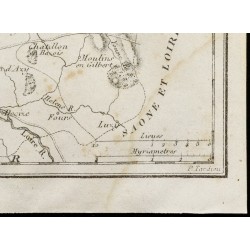 Gravure de 1830 - Nièvre - Carte ancienne du département - 5