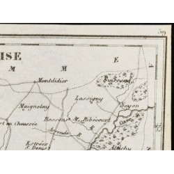 Gravure de 1830 - Oise - Carte ancienne du département - 3