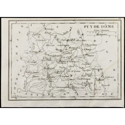 Gravure de 1830 - Puy De Dôme - Carte ancienne du département - 1