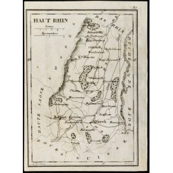 Gravure de 1830 - Haut Rhin - Carte ancienne du département - 1