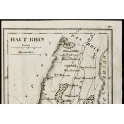 Gravure de 1830 - Haut Rhin - Carte ancienne du département - 2