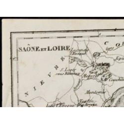 Gravure de 1830 - Saône et Loire - Carte ancienne du département - 2
