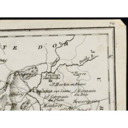 Gravure de 1830 - Saône et Loire - Carte ancienne du département - 3