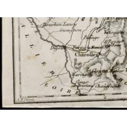 Gravure de 1830 - Saône et Loire - Carte ancienne du département - 4