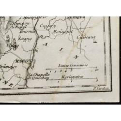 Gravure de 1830 - Saône et Loire - Carte ancienne du département - 5