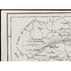 Gravure de 1830 - Tarn - Carte ancienne du département - 2