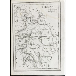 Gravure de 1830 - Vienne - Carte ancienne du département - 1