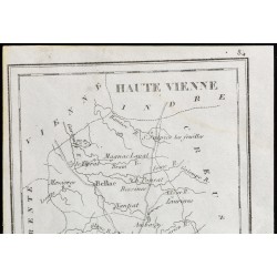 Gravure de 1830 - Haute-Vienne - Carte ancienne du département - 2