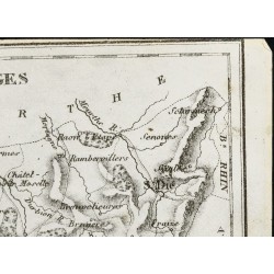 Gravure de 1830 - Vosges - Carte ancienne du département - 3