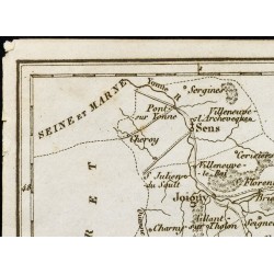Gravure de 1830 - Yonne - Carte ancienne du département - 2