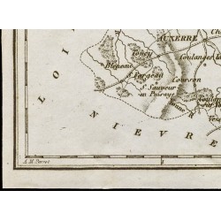 Gravure de 1830 - Yonne - Carte ancienne du département - 4