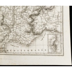 Gravure de 1842 - Carte ancienne de France - 5