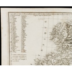 Gravure de 1842 - Cartes ancienne des Îles Britanniques - 2