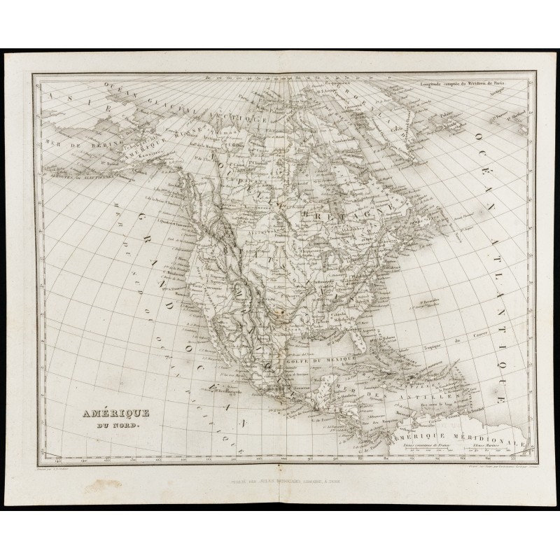 Gravure de 1842 - Amérique du Nord - 1