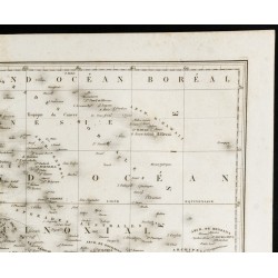 Gravure de 1842 - Carte de l'Océanie - Australie - 3