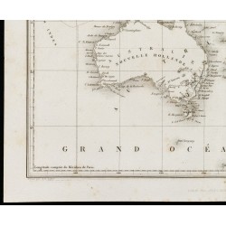 Gravure de 1842 - Carte de l'Océanie - Australie - 4