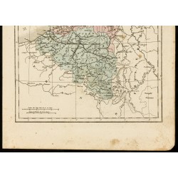 Gravure de 1850 - Carte géographique ancienne de la Hollande & Belgique - 3