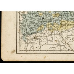 Gravure de 1850 - Carte géographique ancienne de la Prusse - 4