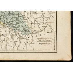 Gravure de 1850 - Carte géographique ancienne de la Prusse - 5