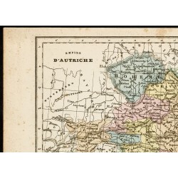 Gravure de 1850 - Carte géographique ancienne de l'Empire d'Autriche - 2
