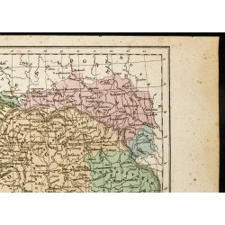 Gravure de 1850 - Carte géographique ancienne de l'Empire d'Autriche - 3
