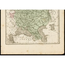 Gravure de 1850 - Carte géographique de l'ouest de la Russie - 3