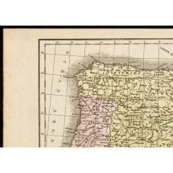 Gravure de 1850 - Carte ancienne de l'Espagne et Portugal - 2
