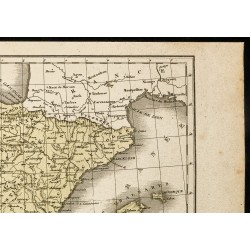 Gravure de 1850 - Carte ancienne de l'Espagne et Portugal - 3
