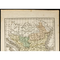 Gravure de 1850 - Carte géographique de la Turquie européenne - 2